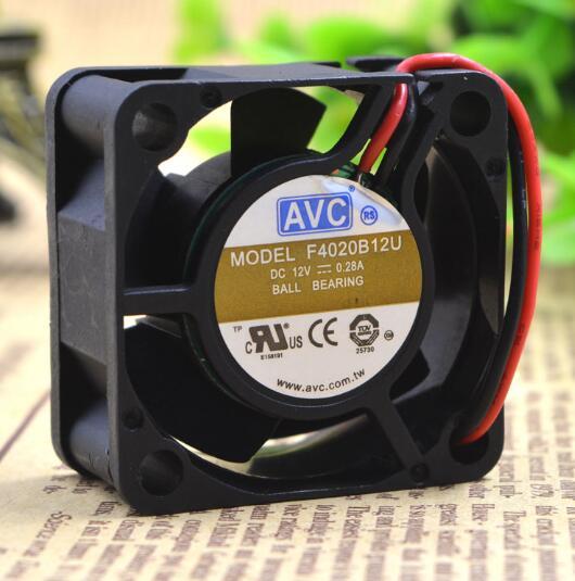 Original AVC F4020B12U DC 12V 0.28A 4CM 40*40*20mm 2-wire large air volume cooling fan
