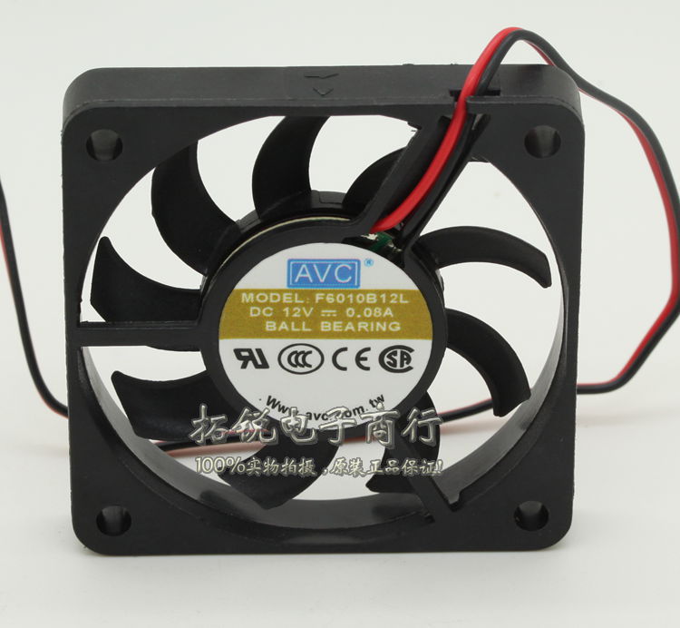 Original AVC F6010B12L 6010 6CM 60x60x10mm DC 12V 0.08A silent quiet server inverter cooling fan