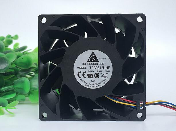 Original Delta 8038 DC 12V 2.34A TFB0812UHE 4-line PWM Temperature Control Server Heat Dissipation Cooling Fan