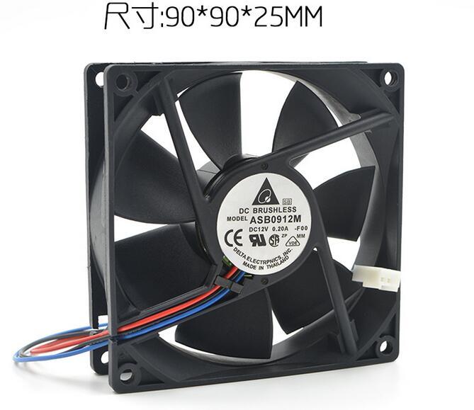 original delta 9CM 9025 DC 12V 0.20A ASB0912M 92*92*25MM 3-line oil ultra quiet chassis power supply cooling fan