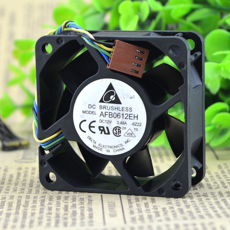 Original DELTA AFB0612EH 6CM 6CM 12V 0.48A 6025 4 wire ball bearing cooling fan 60x60x25mm