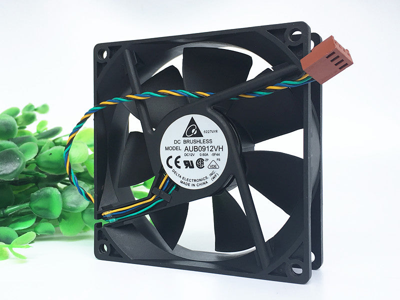 Original DELTA AUB0912VH 9025 DC 12V 0.60A 90*90*25MM 4-wire PWM Speed Temperature Control Cooling Fan