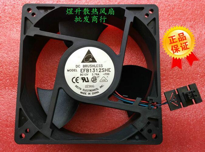 Original Delta EFB1312SHE FOO DC 12V 2.76A 127*127*38mm 3-line Air Cooling Fan