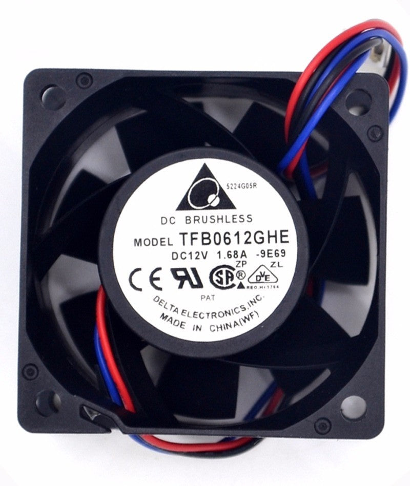 Original DELTA TFB0612GHE 6038 6CM 1.68A DC 12V Server Cooling Fan