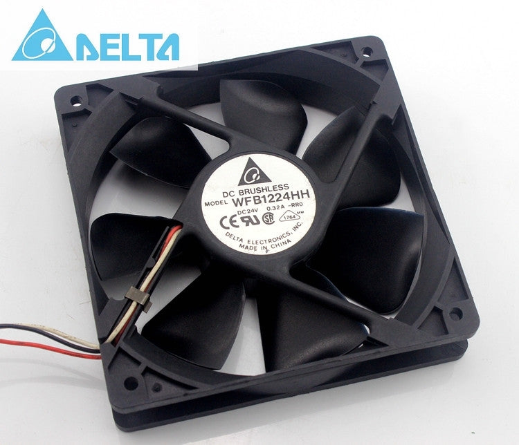 Original delta WFB1224HH -RR0 12CM 24V 0.32A three wire industrial cooling fan