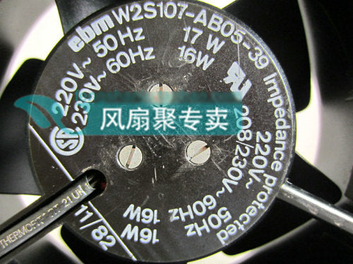 Original ebm PAPST W2S107-AB05-39 12cm 12038 220V AC cooling fan Full Metal