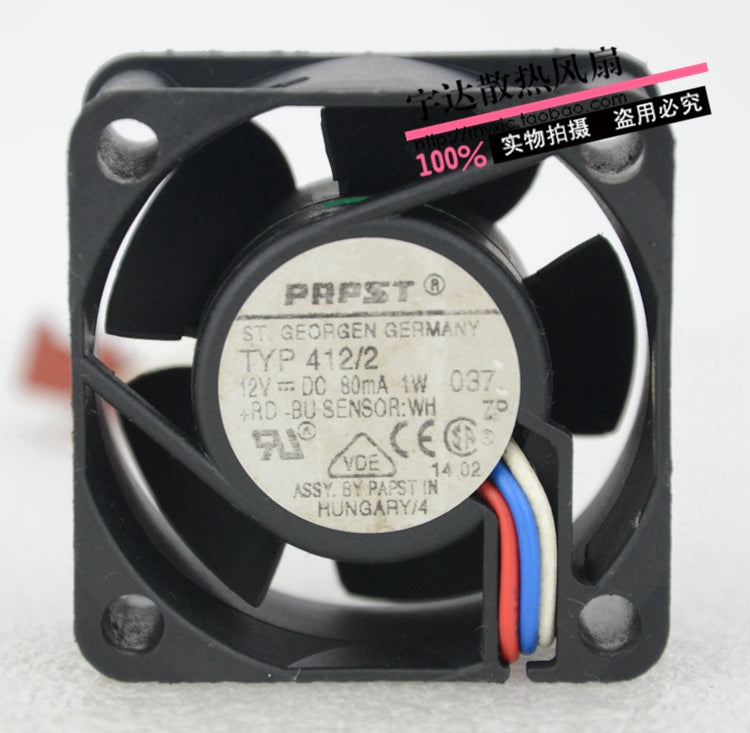 Original EbmPapst 412/2 4020 DC12V 0.08A 1W third line speed ultra-quiet fan