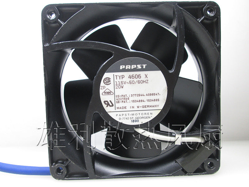 Original Germany PAPST TYP 4606X 115V 20W 120*120*38MM 12CM full metal temperature cooling fan