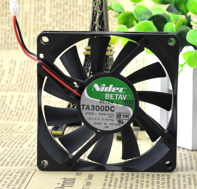 Original Nidec TA300DC H34612-55 8015 0.18A DC 12V 80 * 80 * 15mm 8CM 2 Lines Cooling Fan