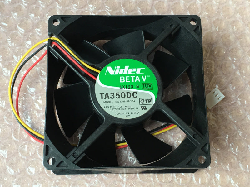 Original NIDEC TA350DC M34789-90 9238 92*92*38MM 9cm DC 12V 1.0 A 3 Lines Server Cooling Fan