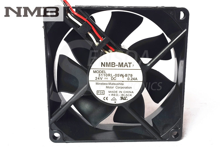 Original NMB 3110RL-05W-B79 24V 0.24A 3-wire cpu cooler heatsink axial Cooling Fans 8cm 8025 80x80x25mm 8cm