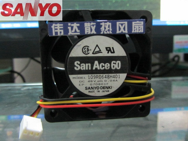 Original Sanyo 109R0648H401 6025 60mm 6cm DC 48V 0.04A quiet silent dc brushless cooling fans