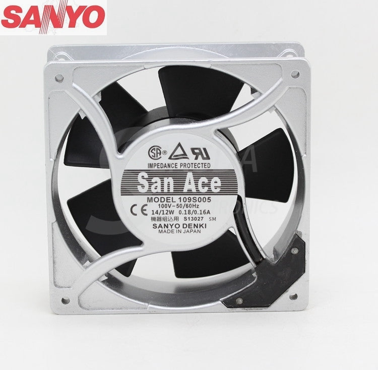 Original SANYO 109S005 100V 0.18/0.16A aluminum frame 12038 12CM fan