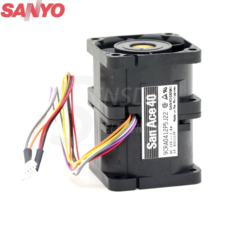 Original Sanyo 9CRA0412P5J22 DC 12V 1.4A 4056 4CM 40mm 1U case server inverter axial cooling fans cooler