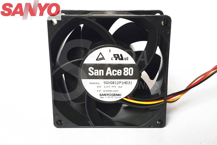 Original Sanyo 9GV0812P1H031 8038 80mm 8cm DC 12V 3A high speed winds of fan violence
