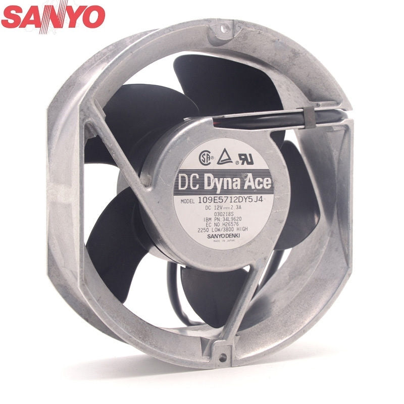 مروحة تبريد سانيو أصلية 109E5712DY5J4 12V 2.3A 172*172*51MM هيكل إطار معدني