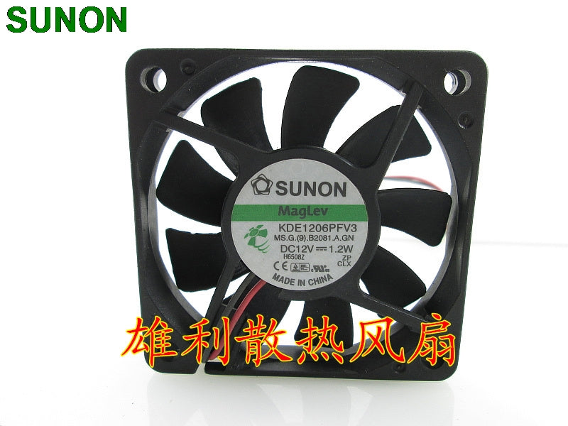 Original SUNON KDE1206PFV3 1.2W 6CM 6010 2 wire dc brushless fan 12v