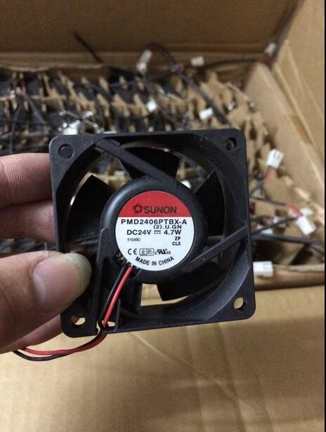 Original SUNON PMD2406PTBX-A DC 24V 4.7W 6025 60*60*25MM 6CM 2-Wire High Current Cooling Fan