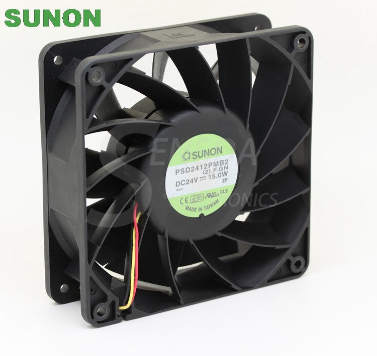 Original SUNON PSD2412PMB2 24V 15.0W cpu cooler heatsink axial Cooling Fan 12038 120x120x38mm 12cm