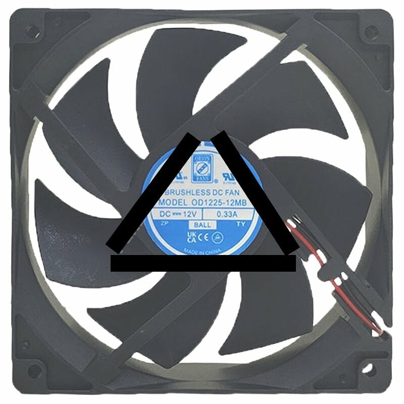 ORION FANS OD1225-12MB 12V 0.33A 2 Wires DC Brushless Axial Cooling Fan