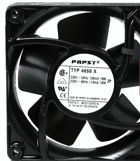 PAPST 12038 TYP4650X 230V~50Hz 19W 230V~60Hz 18W Cooling Fan