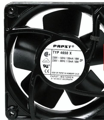 PAPST 12038 TYP4650X 230V~50Hz 19W 230V~60Hz 18W Cooling Fan