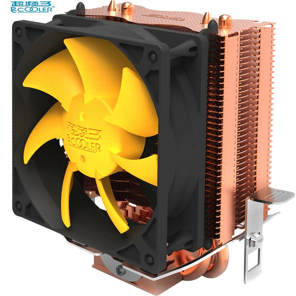 PCcooler S83 cpu cooler Copper plating fins 2 heatpipes 80mm/8cm silent fan CPU cooling radiator fan for AMD Intel 775 1155 1156