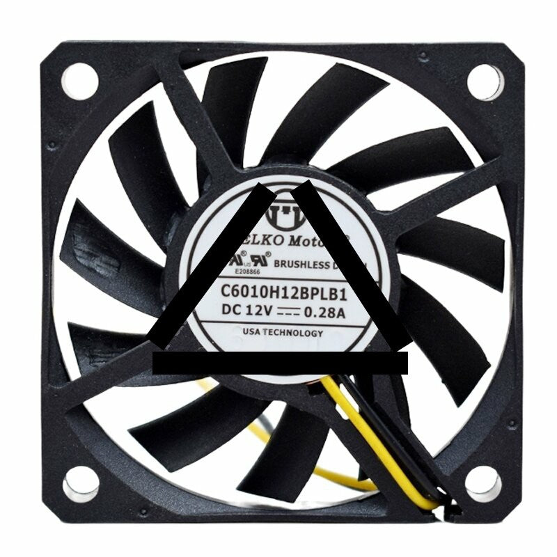 PELKO MOTORS C6010H12BPLB1 DC 12V 0.28A 6010 Axial Brushless Cooling Fan