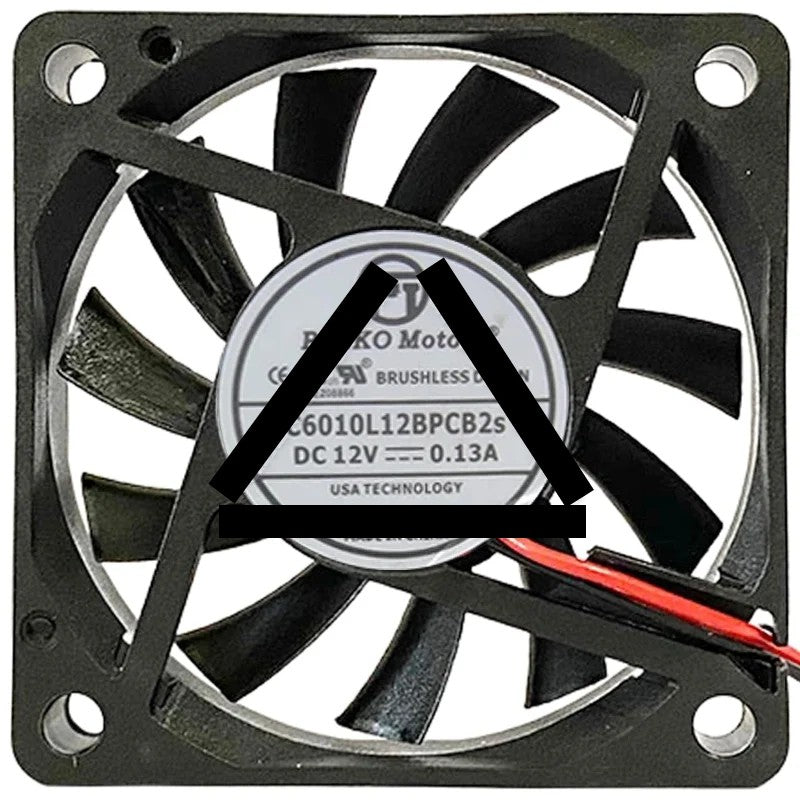 PELKO Motors C6010L12BPCB2s 12V 0.13A DC Brushless 2 Wires Cooling Fan