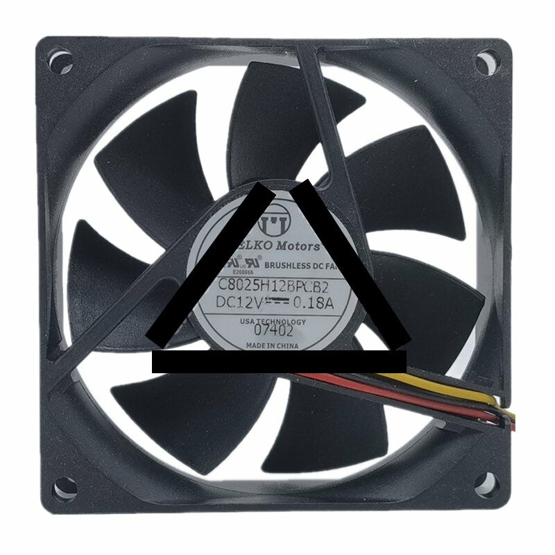 PELKO Motors C8025H12BPCB2 DC 12V 0.18A 8025 Axial Brushless Cooling Fan