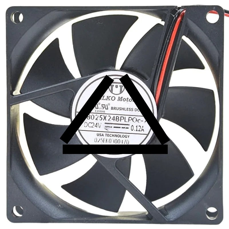 PELKO Motors C8025X24BPLPOc-7 24V 0.12A DC Brushless 2 Wires Cooling Fan
