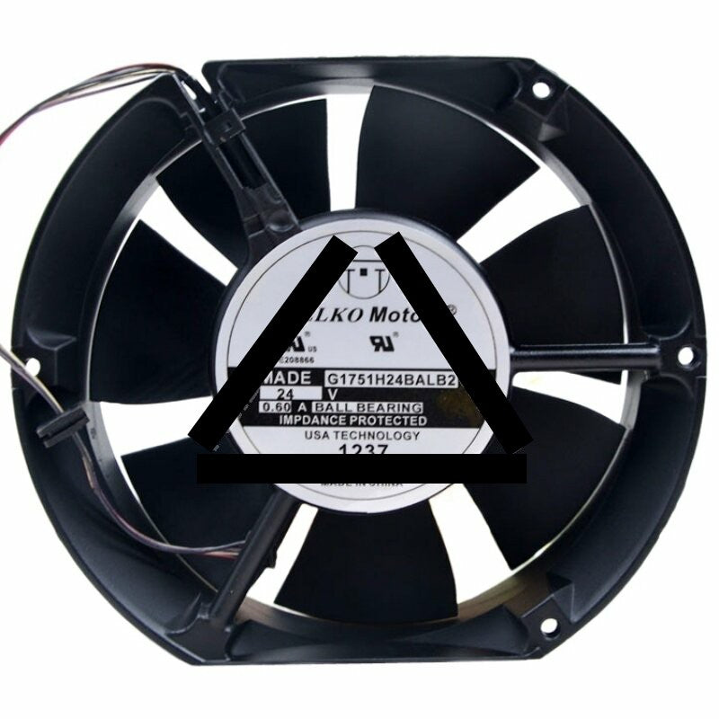 PELKO Motors G1751H24BALB2 DC 24V 0.60A Ball Bearing Axial Cooling Fan