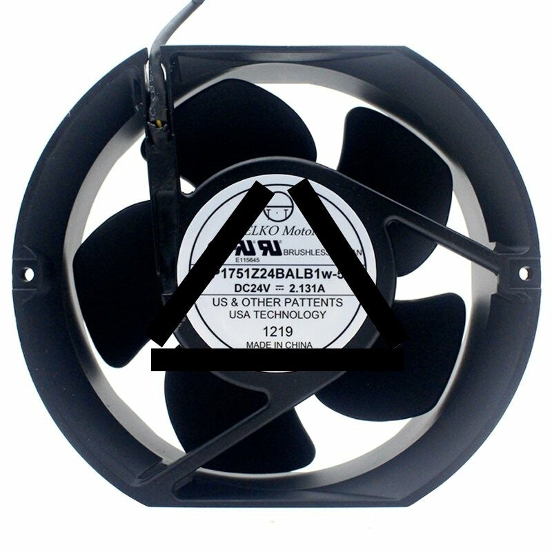 PELKO Motors P1751Z24BALB1W-5 24V 2.131A DC Brushless Axial Cooling Fan