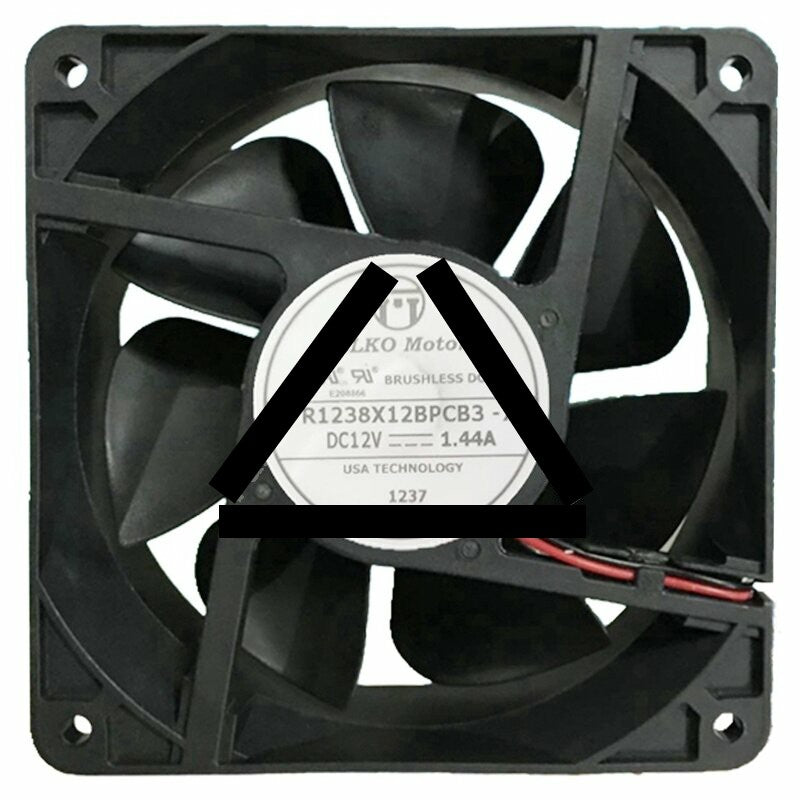 PELKO Motors R1238X12BPCB3-7 12V 1.44A DC Brushless Axial Cooling Fan