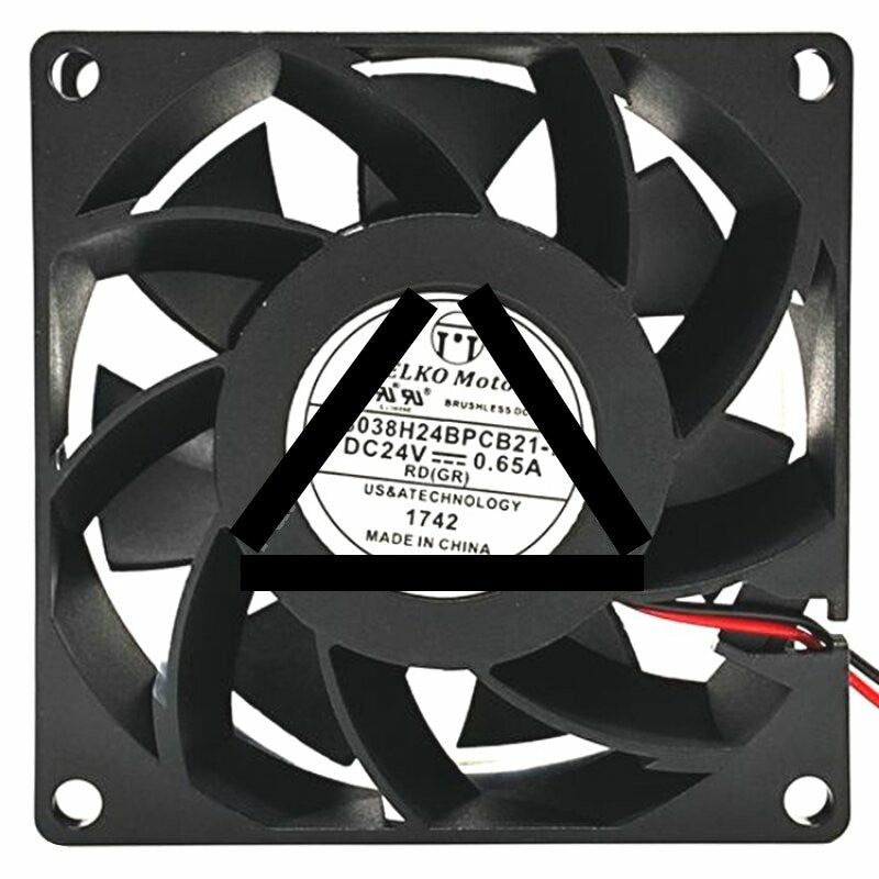 PELKO Motors R8038H24BPCB21-7 DC 24V 0.65A Brushless Axial Cooling Fan