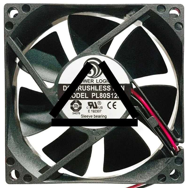 POWER LOGIC PL80S12H 12V 0.17A DC Brushless 2 Wires Axial Cooling Fan