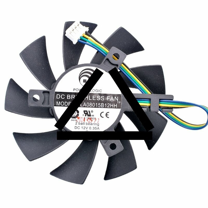 Power Logic PLA08015B12HH DC 12V 0.35A Ball Bearing Axial Cooling Fan