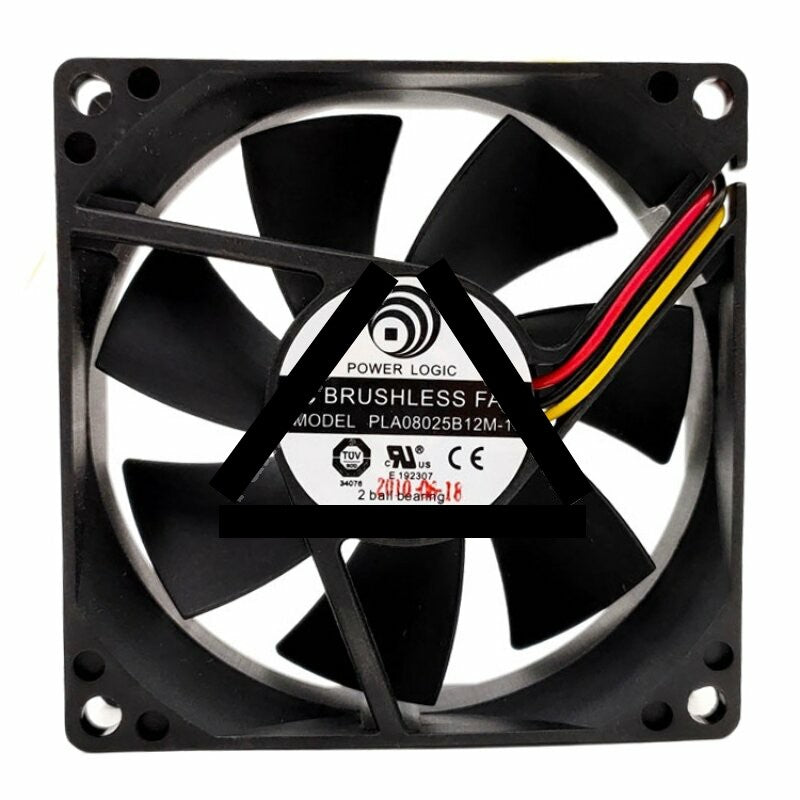 Power Logic PLA08025B12M-1 DC 12V 0.13A 8025 Axial Ball Bearing Brushless Cooling Fan