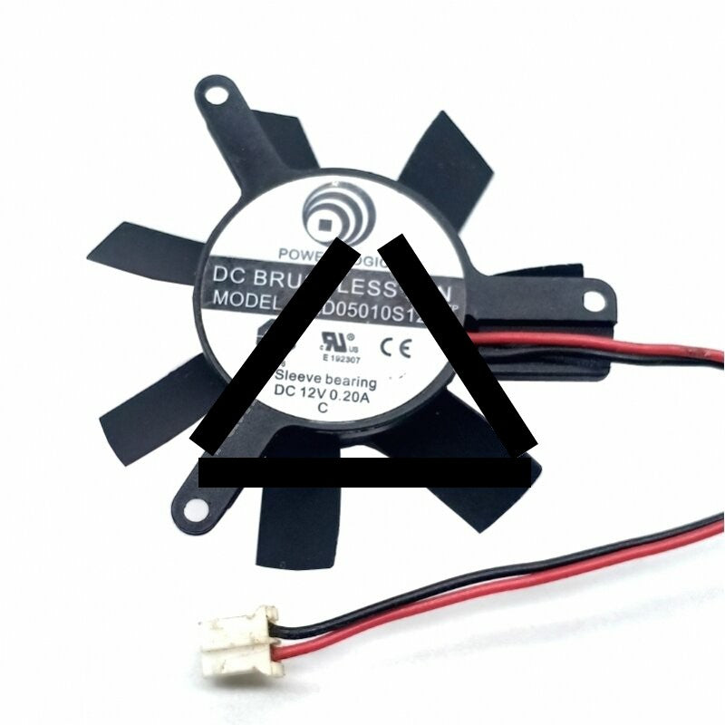 Power Logic PLD05010S12H DC 12V 0.20A 2 Wires Axial Cooling Fan