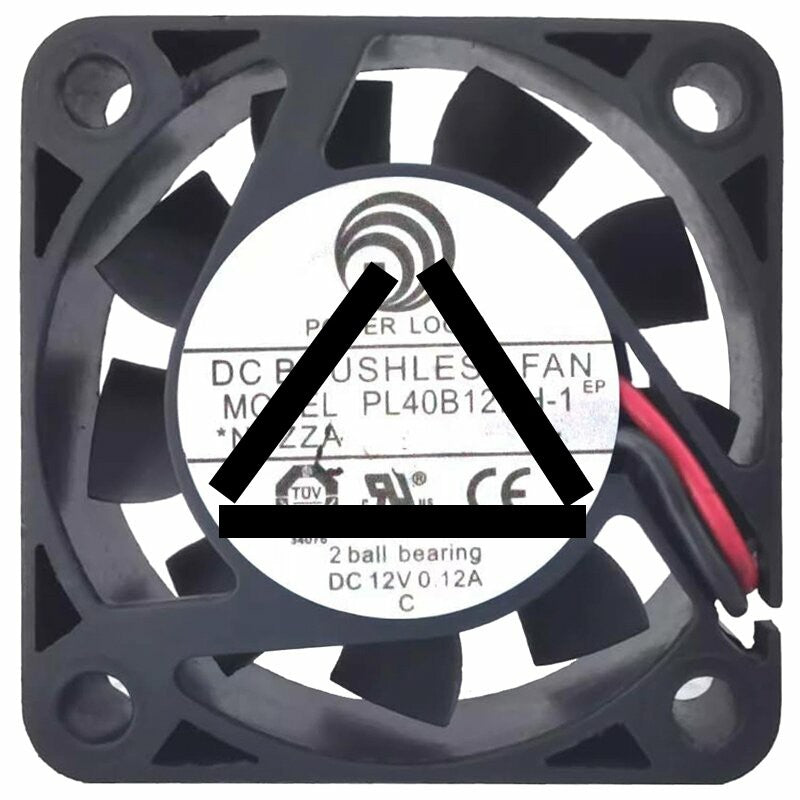 PowerLogic PL40B12HH-1 12V 0.12A 2 Wires Axial Cooling Fan