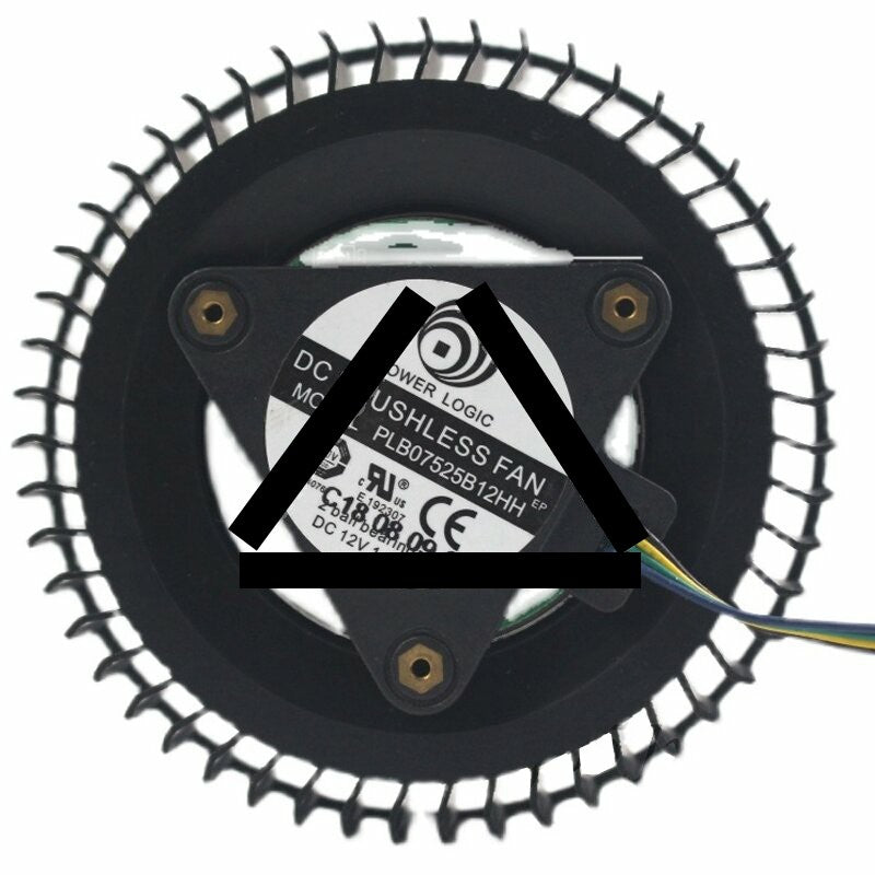 PowerLogic PLB07525B12HH 12V 1.2A 4 Wires Cooling Fan