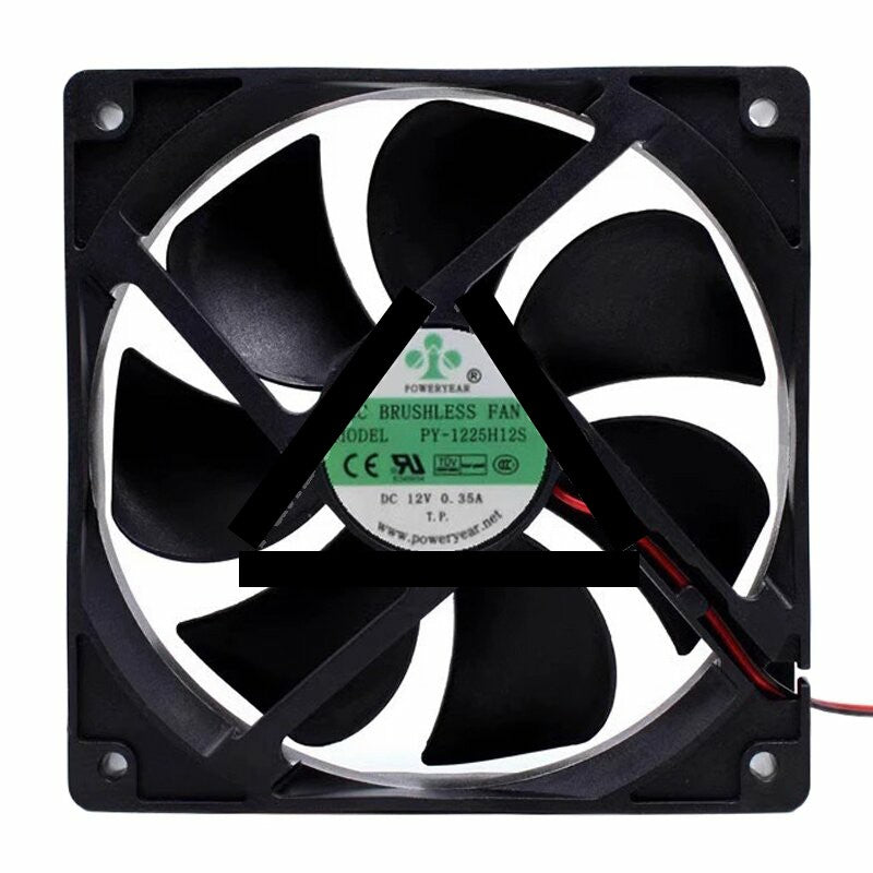 POWERYEAR PY-1225H12S DC 12V 0.35A 12025 Axial Brushless Cooling Fan