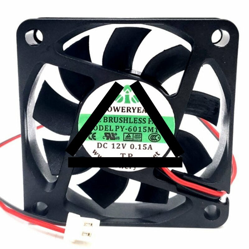 POWERYEAR PY-6015M12S DC 12V 0.15A 6015 Axial Brushless Cooling Fan
