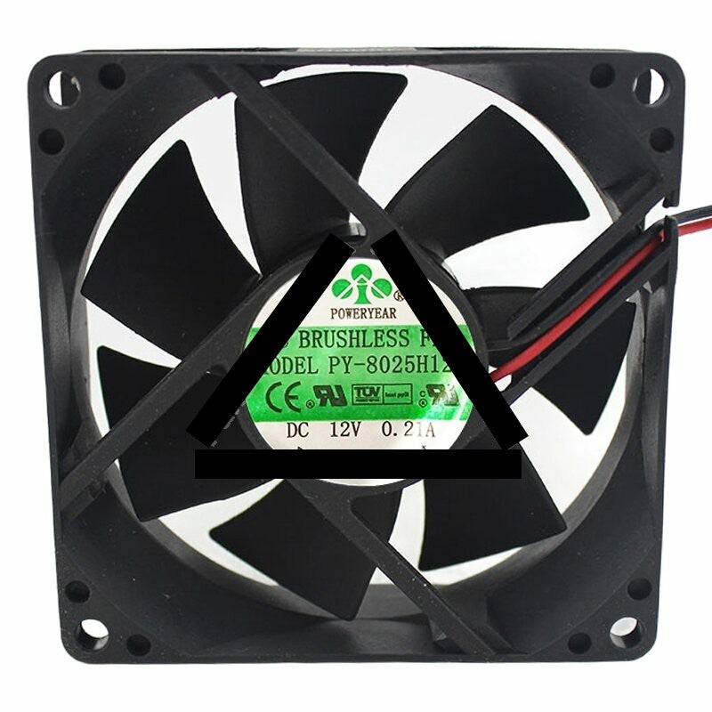 POWERYEAR PY-8025H12S DC 12V 0.21A 8025 Axial Brushless Cooling Fan