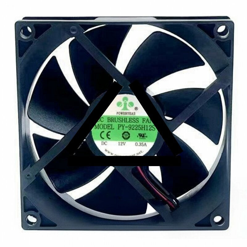 POWERYEAR PY-9225H12S DC 12V 0.35A 2 Wires / 3 Wires Axial Cooling Fan