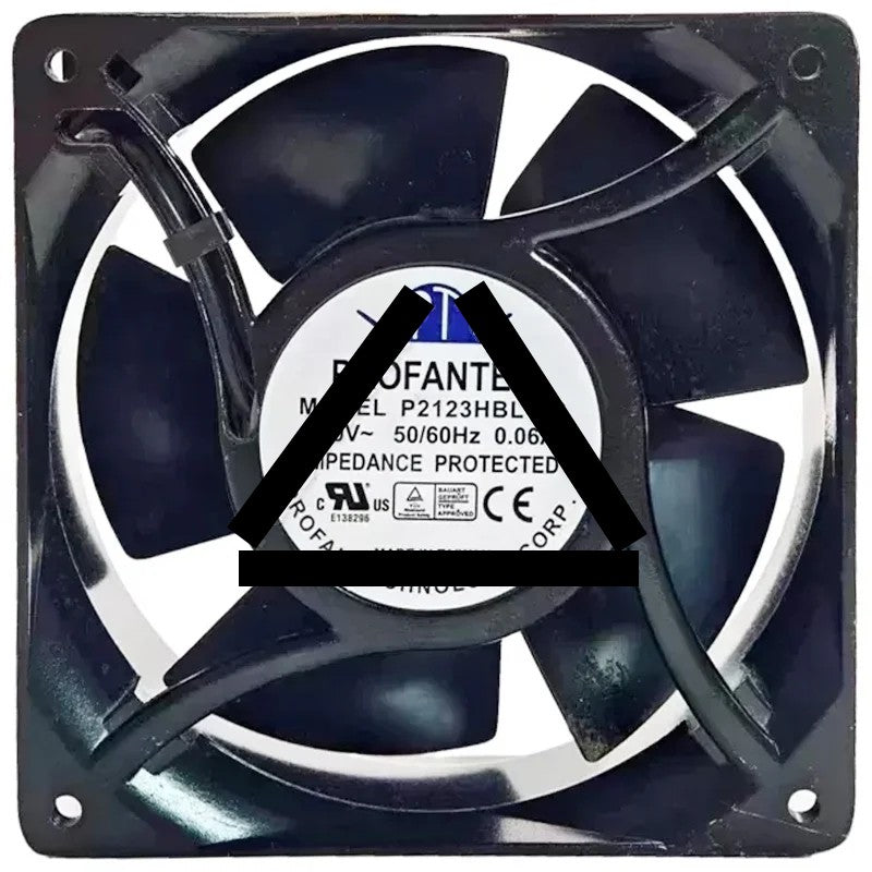PROFANTEC P2123HBL-ES 230V 0.06A 2 Wires Impedance Protected Cooling Fan