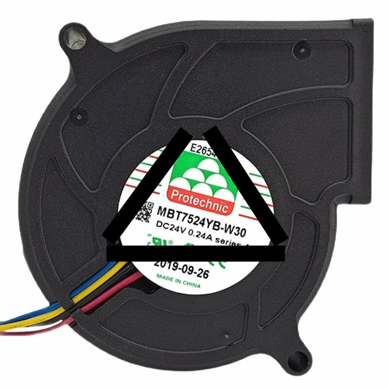 Protechnic MBT7524YB-W30 DC 24V 0.24A 4 Wires PWM Blower Cooling Fan
