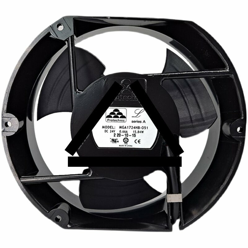 Protechnic MGA1724HB-O51 DC 24V 0.66A 15.84W 2 Wires Axial Cooling Fan