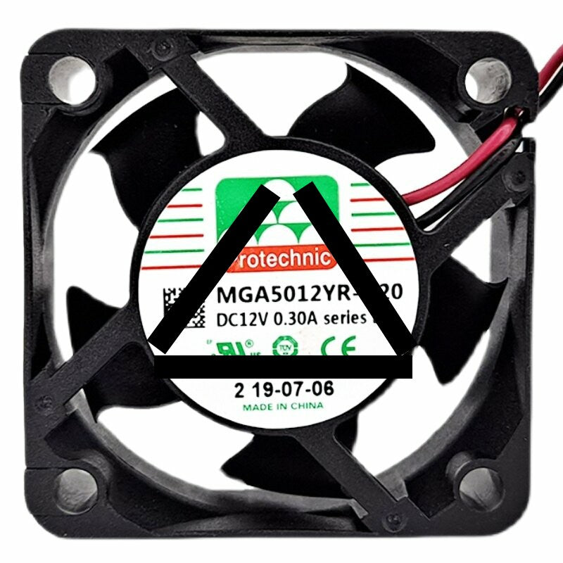 Protechnic MGA5012YR-O20 DC 12V 0.30A 5020 7000RPM Axial Cooling Fan