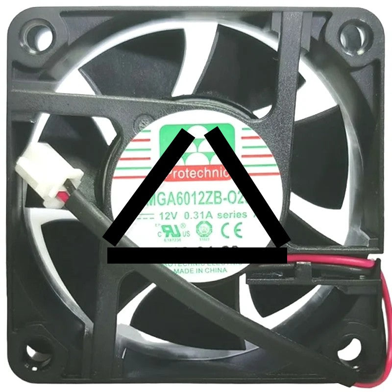 Protechnic MGA6012ZB-O25 DC 12V 0.31A 2 Wires Axial Cooling Fan